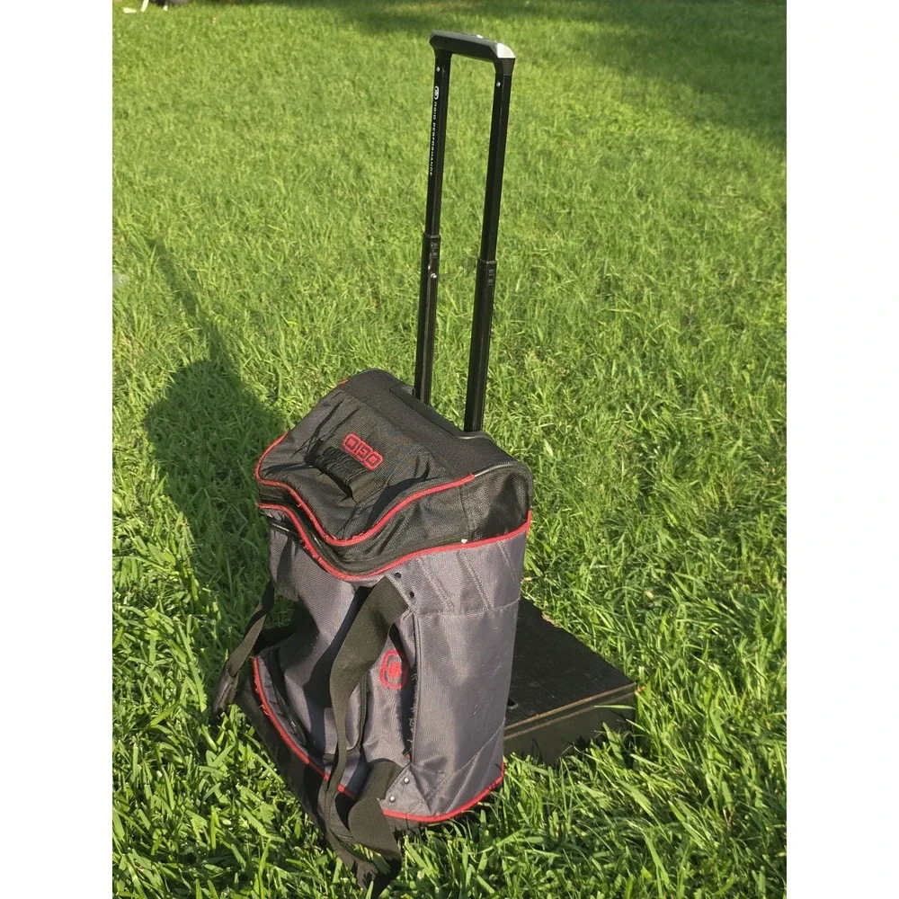 Ogio Rolling Travel Duffel Bag Black Maverick Carry On Luggage Wheels Layover l